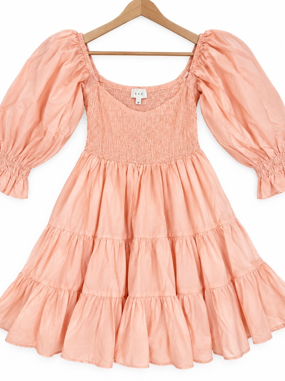 Mable Peach Tiered Mini Dress